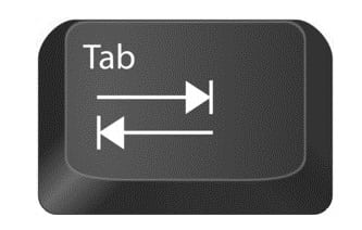 Il tasto tab che sitrova sulla terza fila della tastiera partendo dal'alto il primo da destra a sinistra